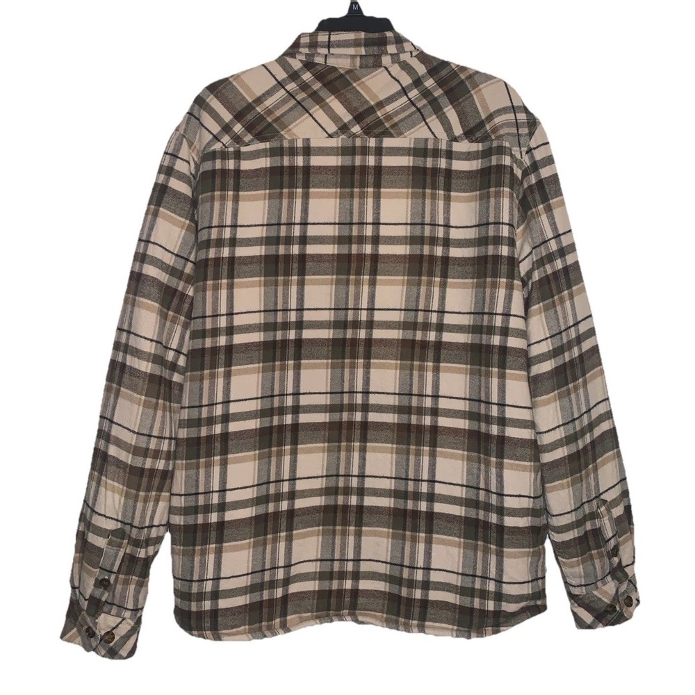 O'Neill Sherpa Redmond Lined Flannel Shirt XL Shacket Plaid Jacket Button Green - Picture 7 of 16